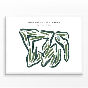 Campo de golf Summit, MI / Mapa del campo de golf, mapa de golf, regalo de golfista para él, diseño de tarjeta de puntuación, regalo de novio golfista, impresión artística SIN MARCO