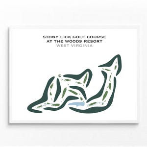 Stony Lick Golf Course at The Woods Resort, WV | Golf Course Map, Golf Map, Golfer Gift For Him, Scorecard Layout, Golfer Boyfriend Gift