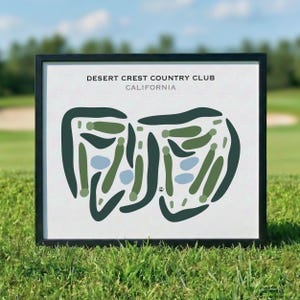 Desert Crest Country Club, CA / Mappa del campo da golf, Mappa del golf, Regalo per golfista per lui, Layout della scorecard, Regalo per fidanzato golfista, Stampa artistica decorativa