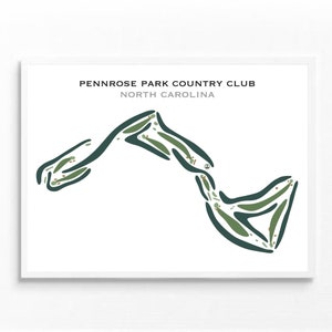 Pennrose Park Golf Club, North Carolina, Golf Platz Karte, Geschenk für Golfer Freund, Geschenke für Ehemann, Freund, Golfer Geschenk, Minimalistisch