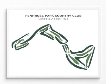 Pennrose Park Golf Club, North Carolina, Golf Course Map, Golfer Décor Gift, Gifts for Husband, Golfer Boyfriend, Golfer Gift, Minimalist