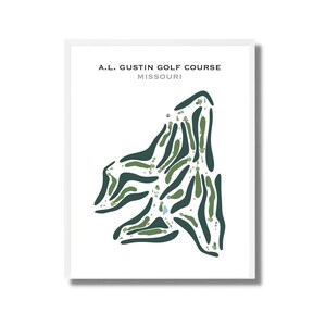 A. L. Gustin Golf Course, MO | Mapa do campo de golfe, Mapa de golfe, Presente de jogador de golfe para ele, Layout de cartão de pontuação, Presente de namorado jogador de golfe, Impressão de arte SEM MOLDURA