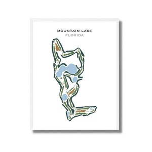 Mapa de campo de golf de Mountain Lake, Florida, mapa de golf, regalo de golfista para él, diseño de tarjeta de puntuación, regalo de novio golfista, impresión artística SIN MARCO