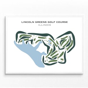 Lincoln Greens Golf Platz, IL | Kunstdruck, Golf Karte, Golf Karte, Golf Karte, Score Karte, Golf Karte, Kunstdruck UNGERAHMT, für Sie und Ihn