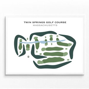 Parcours de golf Twin Spring, MA | Carte du parcours de golf, carte du golf, cadeau golfeur pour lui, mise en page de la carte de score, cadeau petit ami golfeur, impression d'art sans cadre