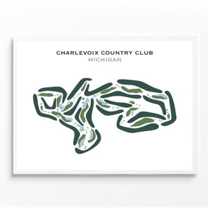 Charlevoix Country Club, MI | Kunstdruck, Golf Karte, Golf Karte, Golf Karte, Score Karte, Golf Karte, Kunstdruck UNGERAHMT, für Sie und Ihn