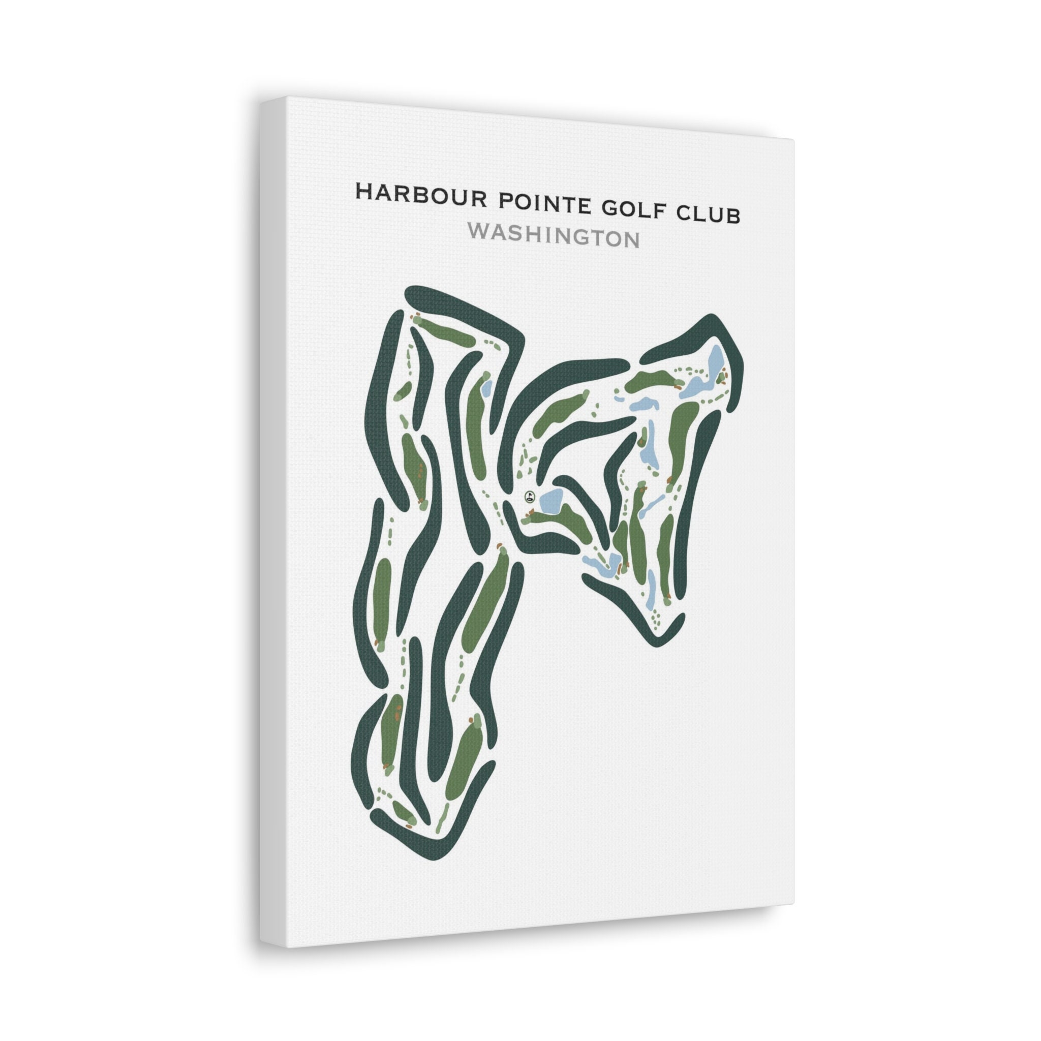 Harbour Pointe Golf Club, WA Golf Course Map, Home Decor, Golfer Gift