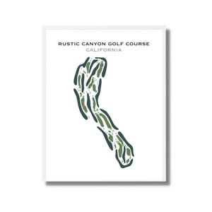 Campo de golf Rustic Canyon, CA / Mapa del campo de golf, mapa de golf, regalo de golfista para él, diseño de tarjeta de puntuación, regalo de novio golfista, impresión artística SIN MARCO