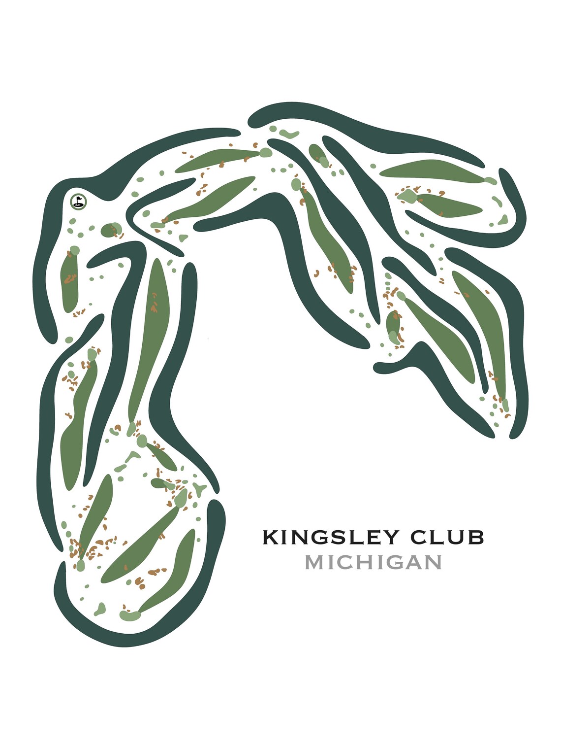 Kingsley Club Michigan Golf Course Map Golf Gifts for Dad Etsy