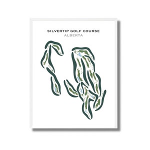 Parcours de golf de Silvertip, Alberta|Carte du parcours de golf, carte du golf, cadeau de golfeur pour lui, mise en page de la carte de score, cadeau petit ami golfeur, impression d'art sans cadre