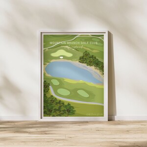 Mountain Branch Golf Club, Maryland | Golfposter met handtekeninggat, golfdecor, sportcadeau voor vader, cadeau golfliefhebbers, golfcadeau jubileum