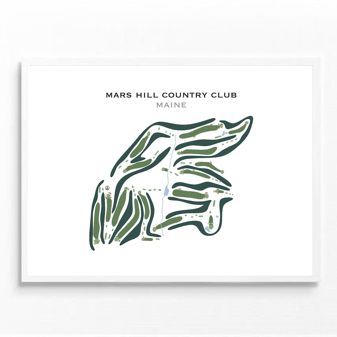 Mars Hill Country Club Maine Golf Course Map Home Decor Etsy