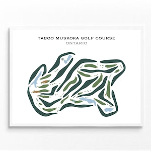 Tabu Muskoka Golfkurs, Ontario | Kunstdruck, Golfspieler Karte, Landkarte, Dekor, Geschenk für Ihn, Scorekarte Karte, Landkarten Dekor, Kunstdruck UNGERAHMT