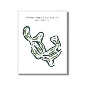Timber Ridge Golf Club, Wisconsin, mapa del campo de golf, arte de golf para la pared, regalos para un golfista, regalo para él, diseño de tarjeta de puntuación, SIN MARCO