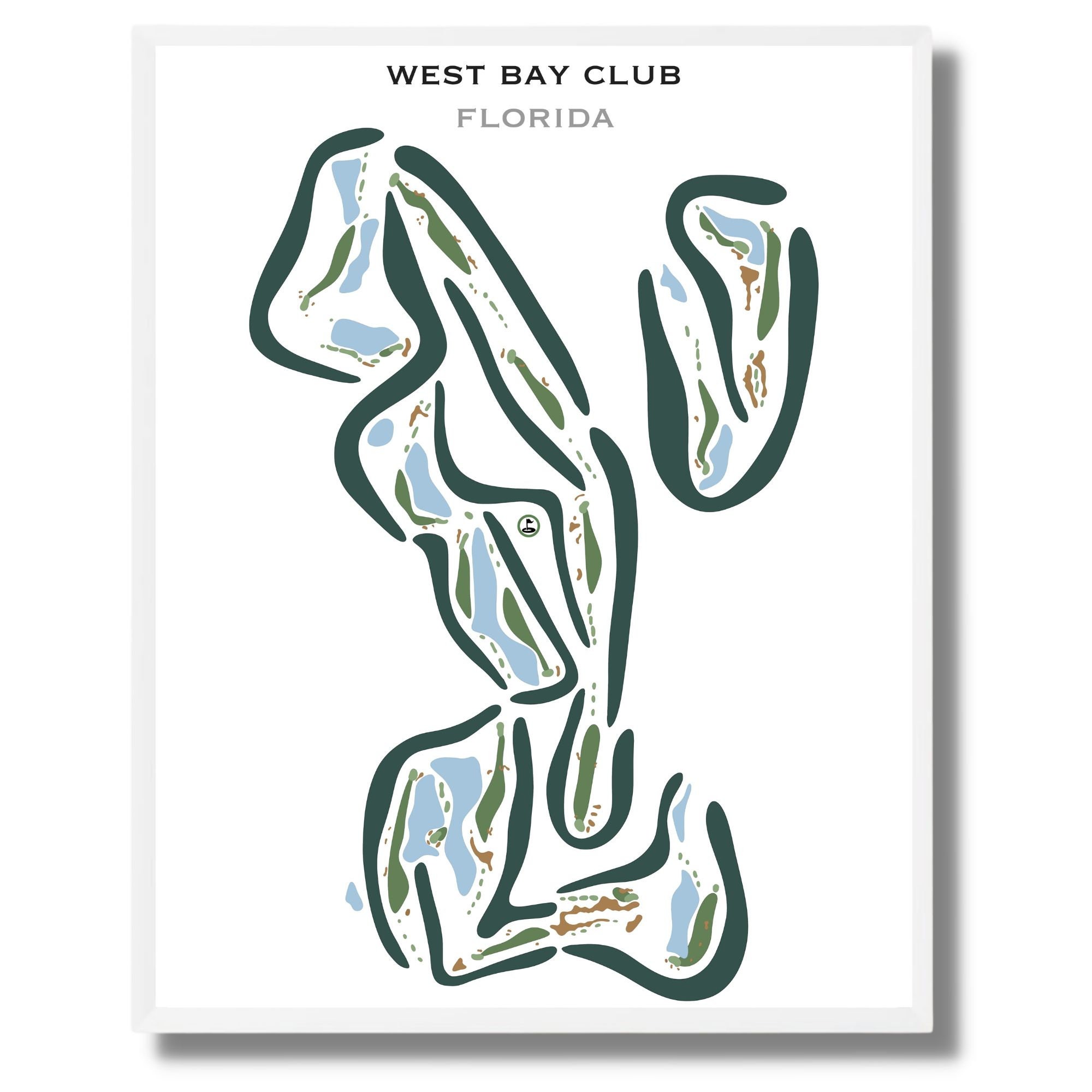 West Bay Club Florida Golf Course Map Golf Gifts for Men Etsy