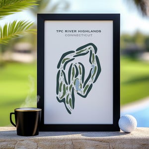 TPC River Highlands, CT Golf Course Map Wall Art, Golf Map Canvas, Golf Gift For Women, Modern Living Room Decor, Thanksgiving Gift