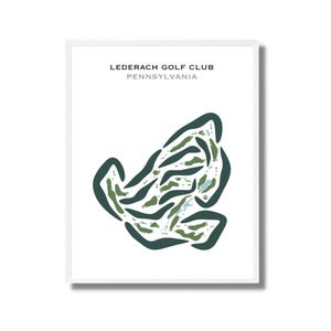 Club de golf de Lederach, Pennsylvanie | Carte du parcours de golf, carte du golf, cadeau golfeur pour lui, mise en page de la carte de score, cadeau petit ami golfeur, impression d'art sans cadre