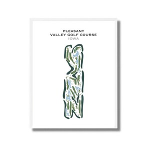 Pleasant Valley-golfbaan, Virginia | Golfbaankaart, decor, golfer cadeau voor hem, scorecardlay-out, cadeau golfer vriendje, kunstdruk INGELIJST
