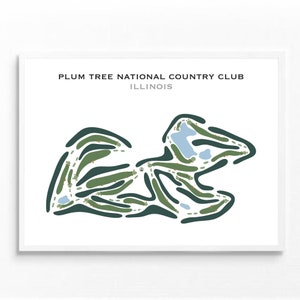 Pflaumenbaum National Golf Club, IL | Golf Platz Karte, Dekor, Golfspieler Geschenk, Scorekarte Layout, Golfspieler Freund Geschenk, Kunstdruck UNGERAHMT