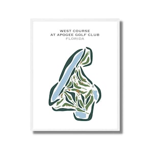 Westkurs im Apogee Golf Club, FL | Kunstdruck, Kunstdruck, Kunstdruck, Golf Karte, Golf Karte, Score von Ihm, Landkarte von UNGERAHMT,
