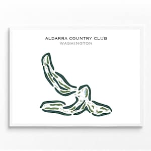 Country Club d'Aldarra, Etat de Washington | Carte du parcours de golf, carte du golf, cadeau golfeur pour lui, mise en page de la carte de score, cadeau petit ami golfeur, impression d'art sans cadre