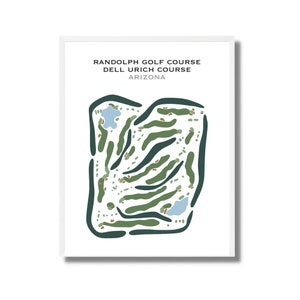 Parcours de golf Randolph Parcours Dell Urich, Arizona | Carte du parcours de golf, décoration, cadeau golfeur, cadeau petit ami golfeur, mise en page de la carte de score, impression d'art sans cadre