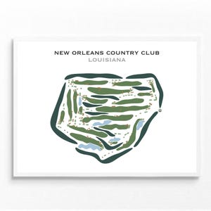 New Orleans Country Club, LA | Kunstdruck, Golf Karte, Golf Karte, Golf Karte, Score Karte, Golf Karte, Kunstdruck UNGERAHMT, für Sie und Ihn