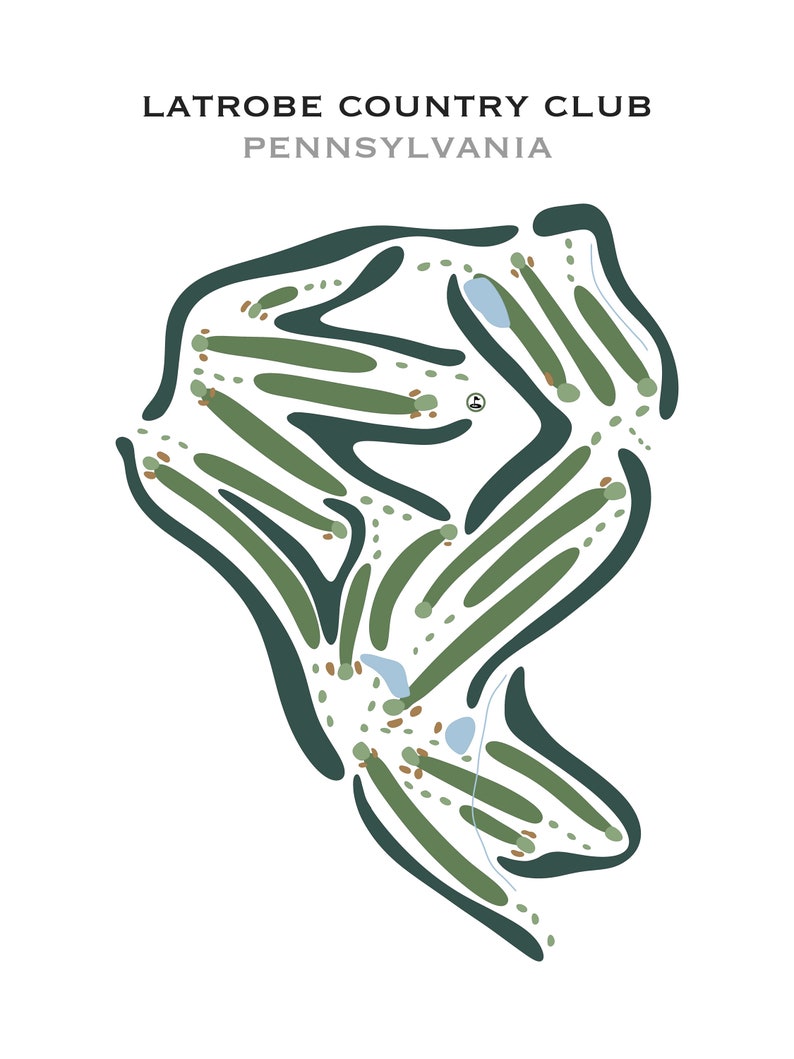Latrobe Country Club PA Golf Course Map Home Decor Golfer Etsy