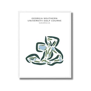 Georgia Southern University Golf Course Wall Art, Watercolor Georgia Golf Course Map, Scorecard Layout, Boyfriend Gift, Golfer Dad Gift