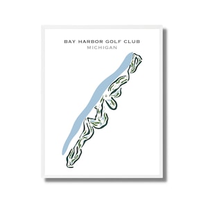 Club de golf de Bay Harbor, Michigan, parcours de golf estampes SANS cadre, art mural golf, peinture de golf, cadeau de golf, cadeau d'anniversaire papa golfeur