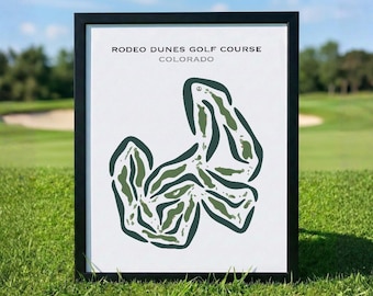 Rodeo Dunes Golf Course, Colorado | Golf Course Map, Golf Map, Golfer Gift For Him, Scorecard Layout, Golfer Boyfriend Gift, Art Print Decor