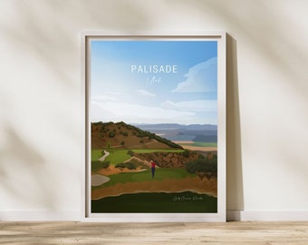 Palisade, Utah, Watercolor Golf Art for Wall, Birthday Golf Gifts for Golfer, Playing Golf Poster, Golf Artwork, Golf Gift for Men and Women