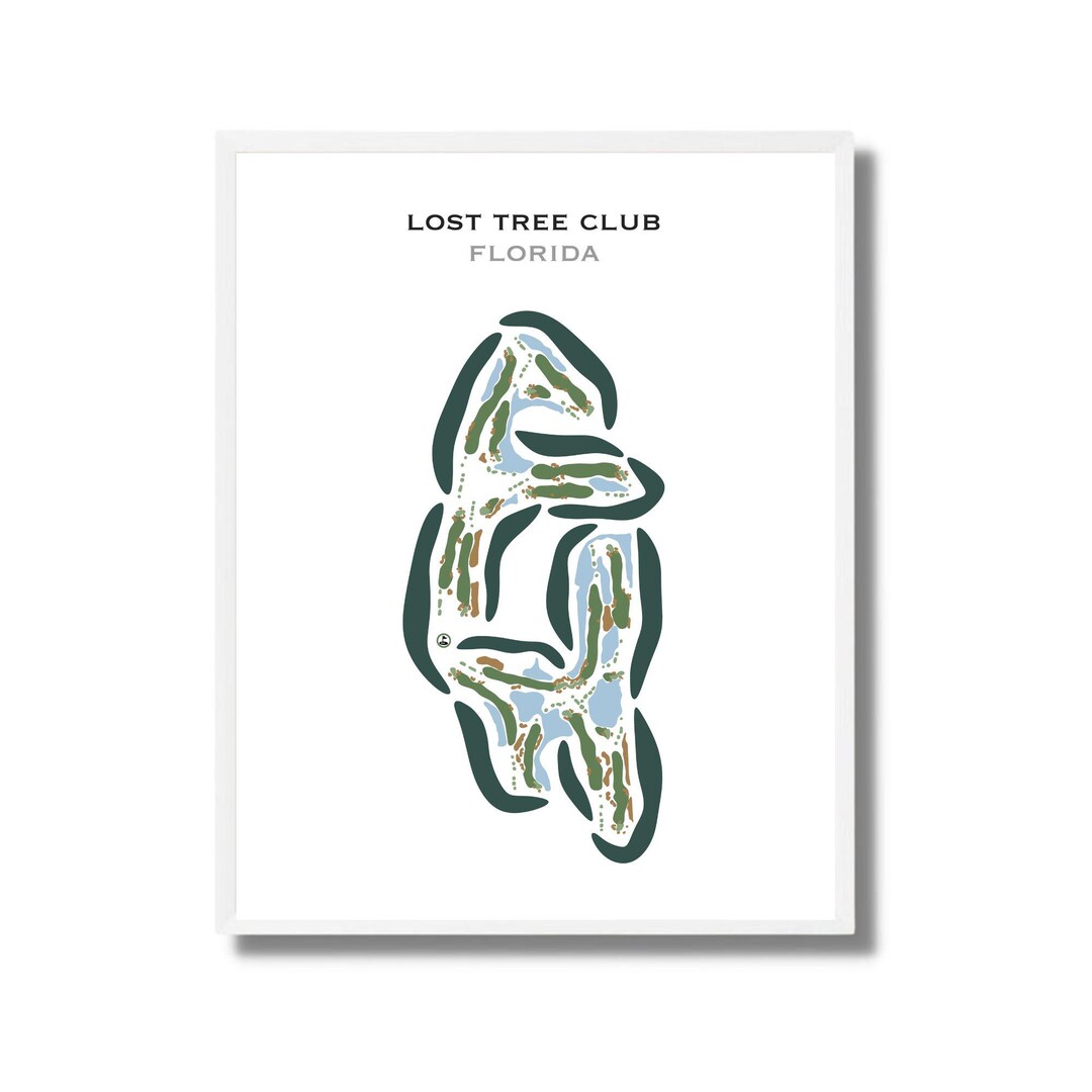 Lost Tree Club, Florida Wall Art Prints | Golf Course Map, Golfer Gift ...