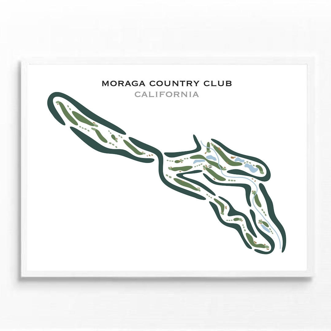 Moraga Country Club California Golf Course Map Home Decor Etsy