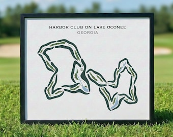 Harbor Club on Lake Oconee Golf Course, GA Golf Course Map Wall Art, Golfer Gift For Him, Scorecard, Golfer Boyfriend Gift, Art Print Decor