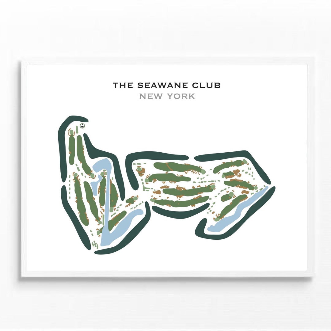 The Seawane Club, NY Golf Course Map, Home Decor, Golfer Gift for Him ...