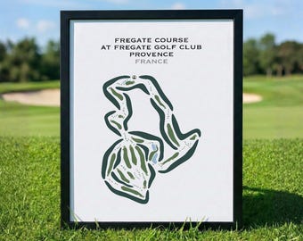 Campo de golf Fregate en el Fregate Golf Club Provence, Francia / Mapa del campo de golf, Mapa de golf, Regalo para golfista, Regalo para golfista, Lámina decorativa
