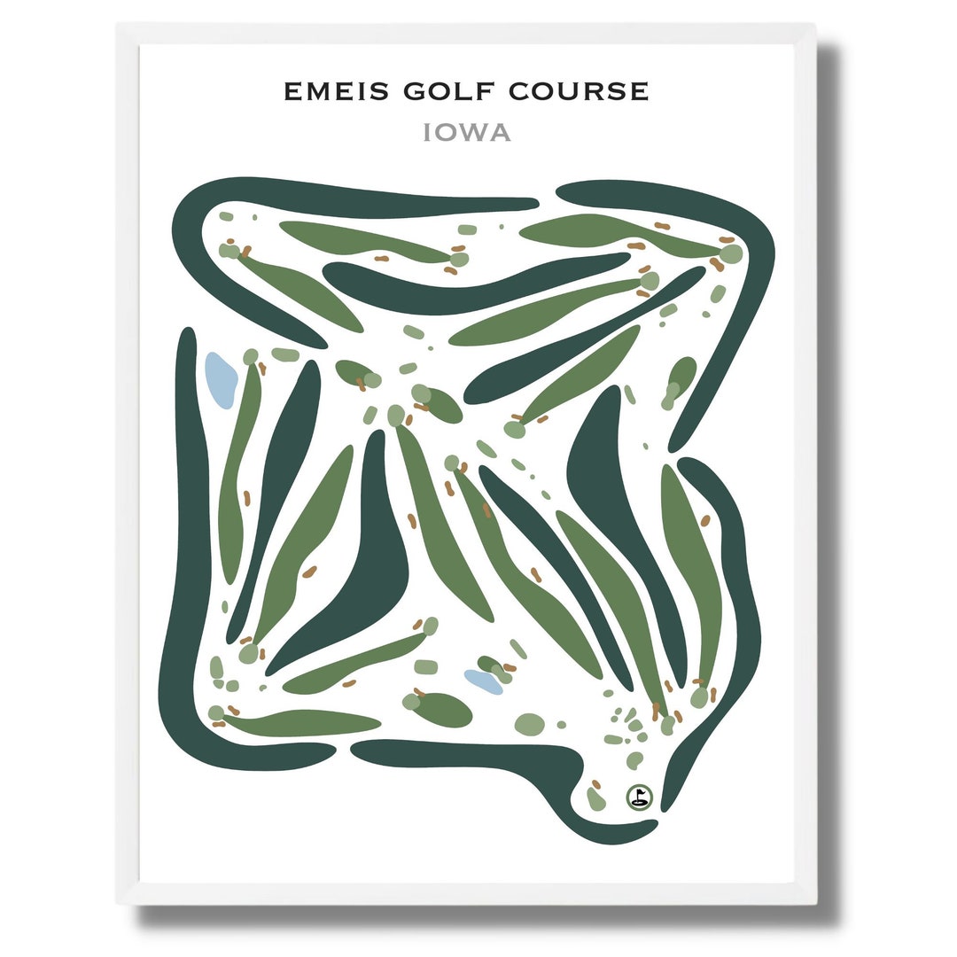 Emeis Golf Course Iowa Golf Course Map Golf Gifts for Dad Etsy