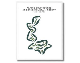 Alpine Golf Course, Michigan | Golf Course Map, Golf Map, Golfer Gift For Him, Scorecard Layout, Golfer Boyfriend Gift, Art Print Decor