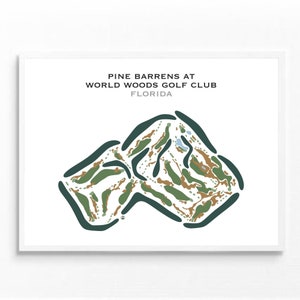 Pine Barrens at World Woods Golf Club, FL Golf Course Map Canvas Art, Golf Gifts for Him, Golf Club Décor, Golf Poster Print, Birthday Gift