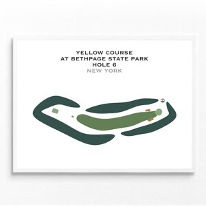 Parcours jaune au Bethpage State Park, NY | Carte du parcours de golf, carte du golf, cadeau golfeur pour lui, carte de pointage, cadeau golfeur BF, impression d'art sans cadre