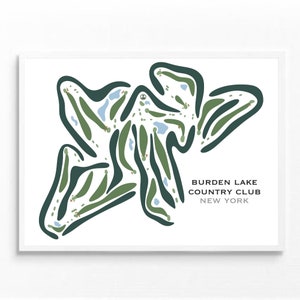 Burden Lake Country Club, New York, Golf Karte, Golf Kunstdrucke, Golf Wohndekor, Golf Kunstdruck, Aquarell-Stil Kunstdruck UNGERAHMT