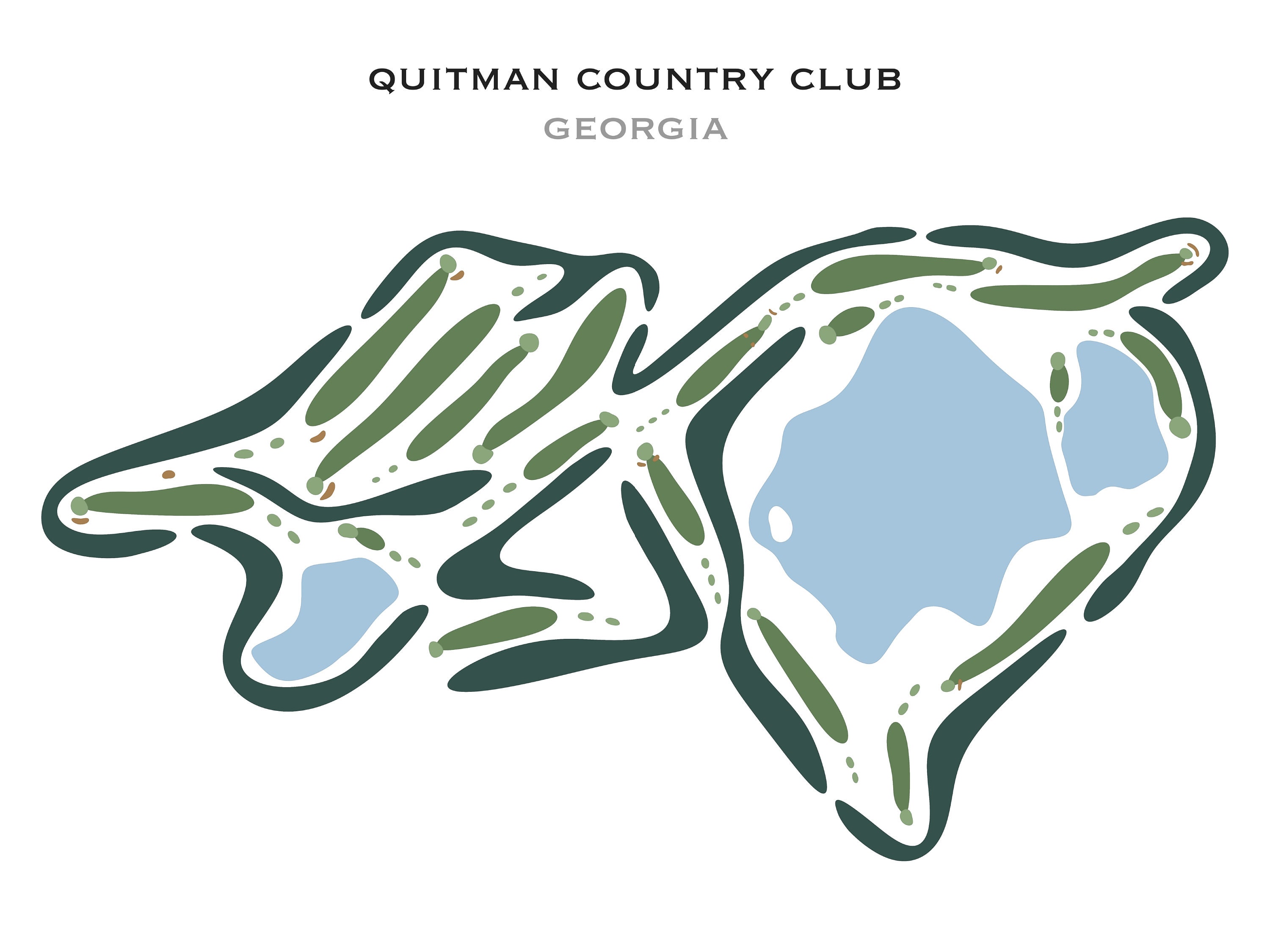 Quitman Country Club Golf Course Map Home Decor Etsy