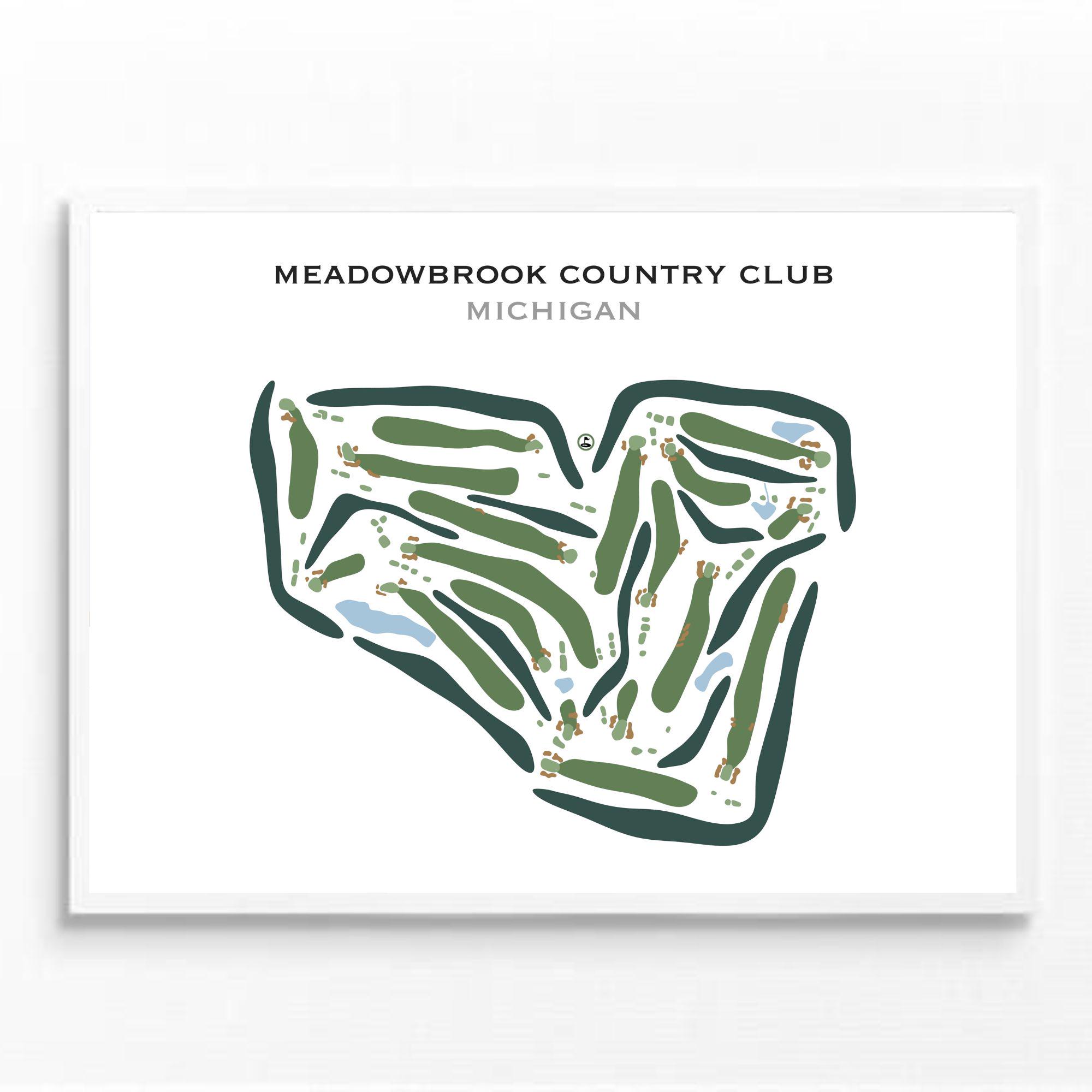 Meadowbrook Country Club, MI Wall Art | Golf Course Map, Golf Gifts for Dad, Golfer Décor, Golf Wall Art | Watercolor Style Art Print