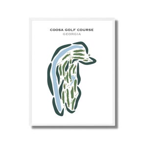 Coosa Country Club, Géorgie | Carte du parcours de golf, carte du golf, cadeau golfeur pour lui, mise en page de la carte de score, cadeau petit ami golfeur, impression d'art sans cadre