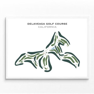 Golf Club Prints- DeLaveaga California Golf Course Map | Golf Course Print For Home Walls | Watercolor Golf Course Craft | Custom Golf Gift