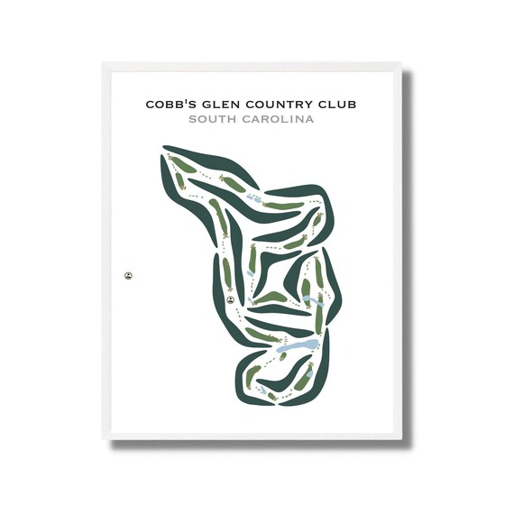 Cobbs Glen Country Club, Anderson, SC, Golf Course Map, Golf Gifts