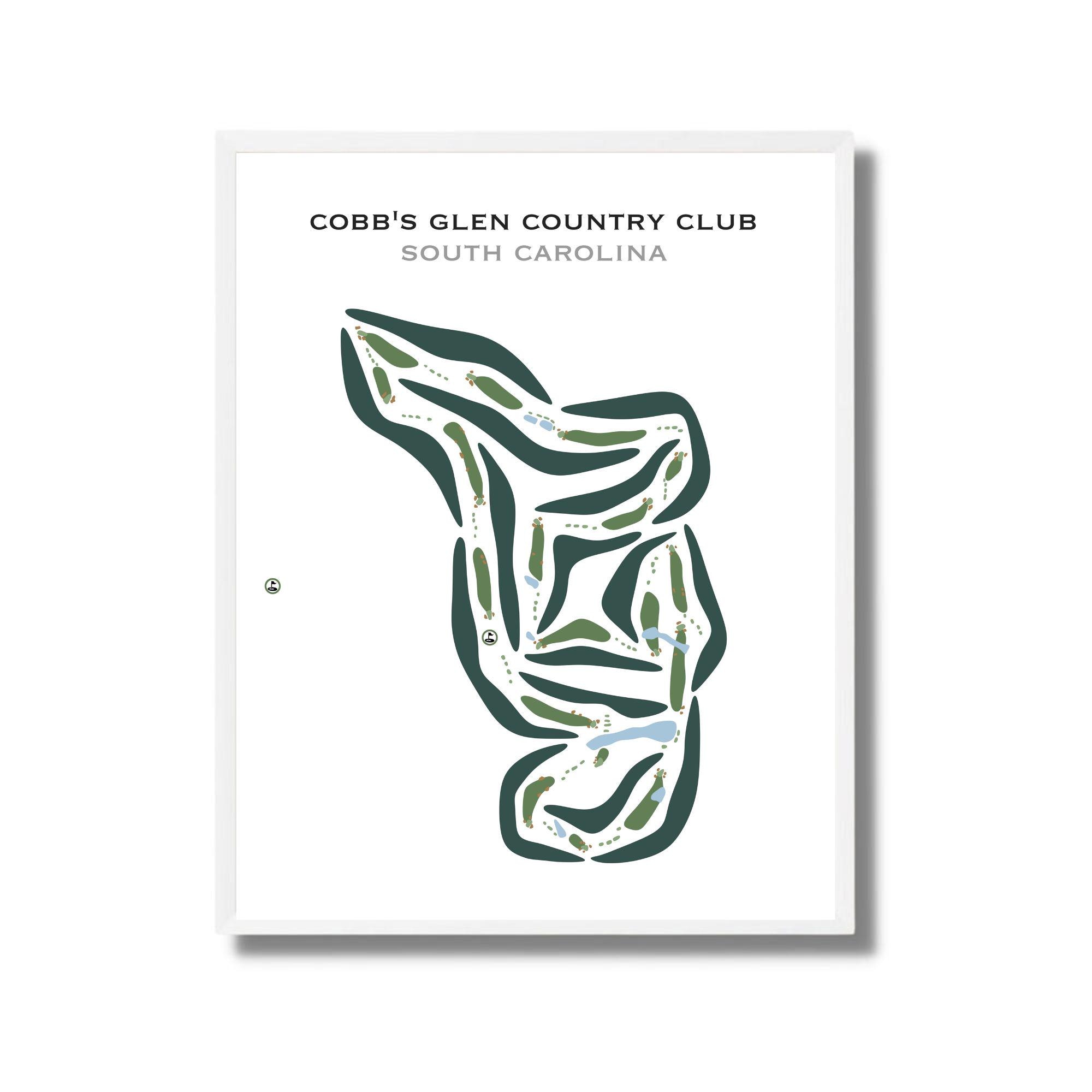 Cobbs Glen Country Club, Anderson, SC, Golf Course Map, Golf Gifts