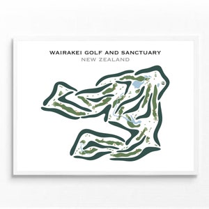 Wairakei Golf + Sanctuary, Nueva Zelanda, mapa del campo de golf, mejor impresión artística de golf, cumpleaños de golf, campo de golf personalizado, gran regalo para papá