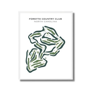 Forsyth Country Club, NC | Golfbaankaart, golfkaart, golfer cadeau voor hem, scorecardlay-out, cadeau golfer vriendje, kunstdruk INGELIJST